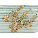 Rajwadi Collection Heritage Pota Stone And Pearl Necklace Set