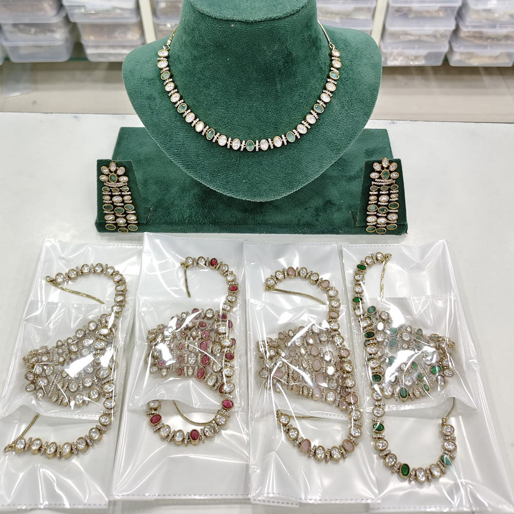 Rajwadi Collection Regal Polki Kundan Stone Festive Necklace Set