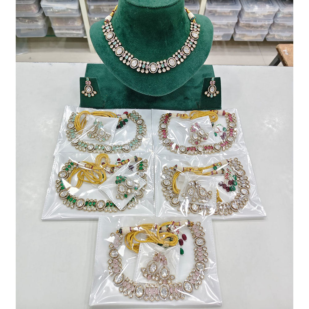 Rajwadi Collection Regal Polki Kundan Stone Festive Necklace Set