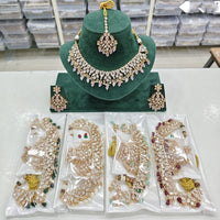 Rajwadi Collection Regal Polki Kundan Stone And Beads Festive Necklace Set