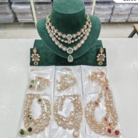 Rajwadi Collection Regal Polki Kundan Stone Festive Necklace Set