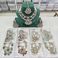 Rajwadi Collection Regal Polki Kundan Stone And Beads Festive Necklace Set