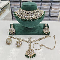 Rajwadi Collection Royal Polki Kundan Beaded Semi Bridal Jewellery Set