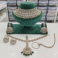 Rajwadi Collection Royal Polki Kundan Beaded Semi Bridal Jewellery Set