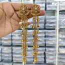 Rajwadi Collection Royal Kashmiri Long Pota Stone And Ghungroo Dangler Earrings