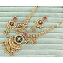 Rajwadi Collection Ethnic Pota Stone And Pearl Necklace Set