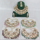 Rajwadi Collection Ethnic Pota Stone And Pearl Choker Necklace Set