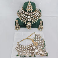 Rajwadi Collection Ethnic Pota Stone And Pearl Choker Necklace Set