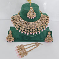 Rajwadi Collection Grand Crystal Pearl And Beads Festive Choker Necklace Set