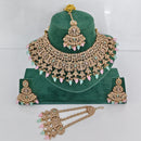 Rajwadi Collection Grand Crystal Pearl And Beads Festive Choker Necklace Set