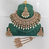 Rajwadi Collection Grand Crystal Pearl And Beads Festive Choker Necklace Set