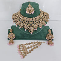 Rajwadi Collection Grand Crystal Pearl And Beads Festive Choker Necklace Set