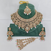 Rajwadi Collection Grand Crystal Pearl And Beads Festive Choker Necklace Set