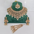 Rajwadi Collection Grand Crystal Pearl And Beads Festive Choker Necklace Set