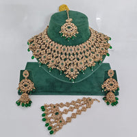 Rajwadi Collection Grand Crystal Pearl And Beads Festive Choker Necklace Set