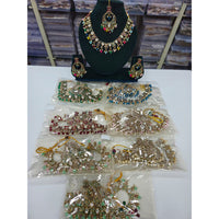 Rajwadi Collection Heritage Pota Stone And Beads Designer Necklace Set