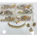 Rajwadi Collection Grand Crystal Pearl And Beads Festive Choker Necklace Set