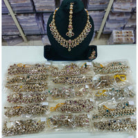 Rajwadi Collection Heritage Pota Stone Designer Necklace Set