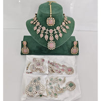 Rajwadi Collection Grand American Diamond Royal Necklace Set