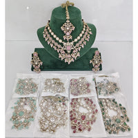Rajwadi Collection Grand American Diamond And Beads Royal Necklace Set