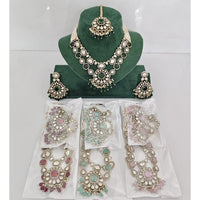 Rajwadi Collection Grand American Diamond And Beads Royal Necklace Set