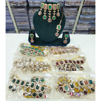 Rajwadi Collection Pota Stone And Austrian Stone Choker Designer Necklace Set