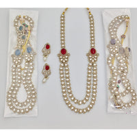 Rajwadi Collection Heritage Pota Stone And Austrian Stone Long Necklace Set