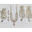 Rajwadi Collection Heritage Pota Stone And Austrian Stone Long Necklace Set