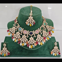 Rajwadi Collection Heritage Pota And Austrian Stone Beads Necklace Set