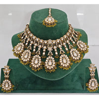Rajwadi Collection Heritage Pota And Austrian Stone Beads Necklace Set