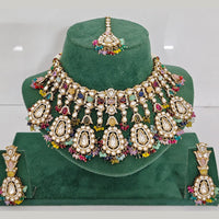 Rajwadi Collection Heritage Pota And Austrian Stone Beads Necklace Set