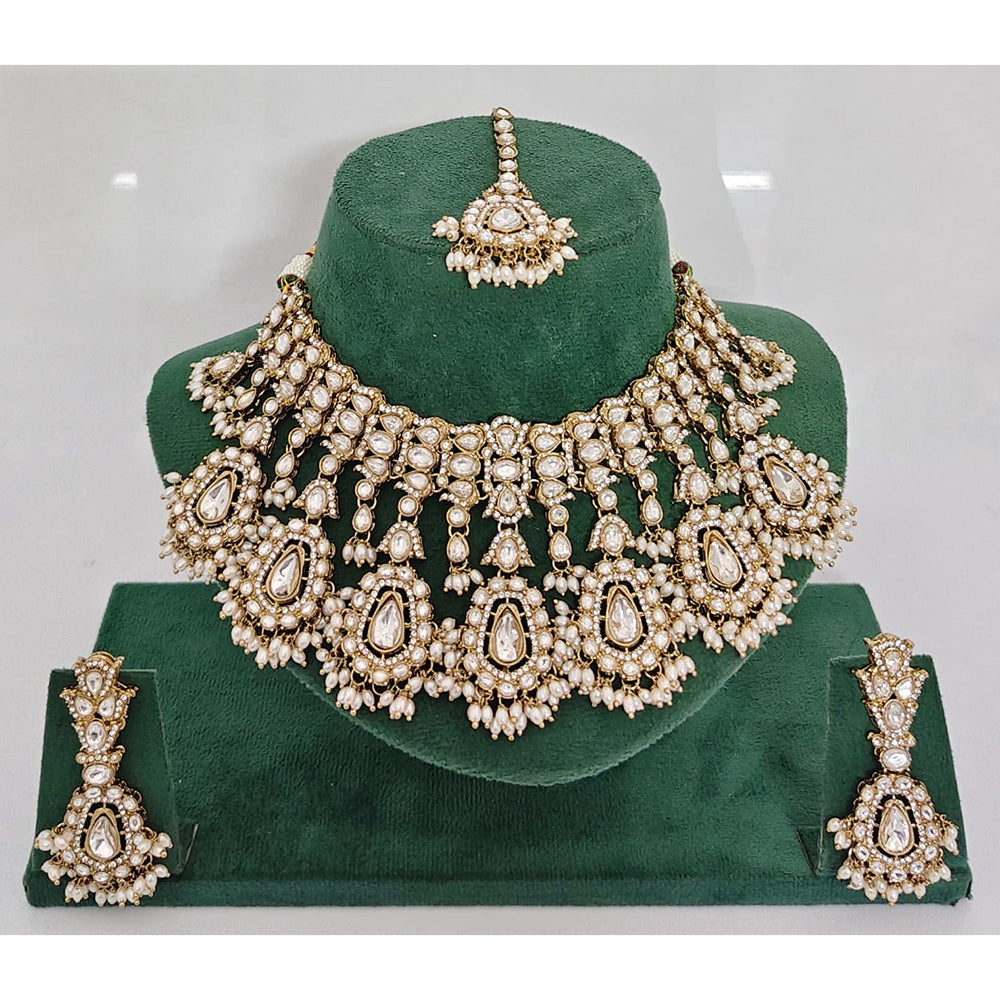 Rajwadi Collection Heritage Pota And Austrian Stone Beads Necklace Set