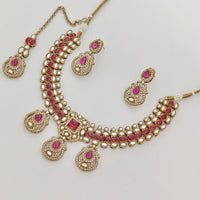 Rajwadi Collection Heritage Pota Stone And Austrian Stone Necklace Set