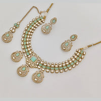 Rajwadi Collection Heritage Pota Stone And Austrian Stone Necklace Set