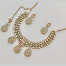 Rajwadi Collection Heritage Pota Stone And Austrian Stone Necklace Set