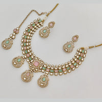 Rajwadi Collection Heritage Pota Stone And Austrian Stone Necklace Set