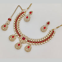 Rajwadi Collection Heritage Pota Stone And Austrian Stone Necklace Set