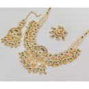 Rajwadi Collection Heritage Pota Stone And Pearl Necklace Set