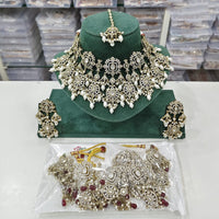 Rajwadi Collection Heritage Polki Kundan Stone And Pearl Choker Necklace Set