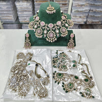 Rajwadi Collection Heritage Polki Kundan Stone And Beads Choker Necklace Set