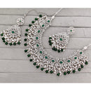 Rajwadi Collection Traditional Crystal Stone And Pearl Necklace Set