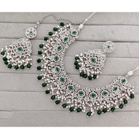 Rajwadi Collection Traditional Crystal Stone And Pearl Necklace Set