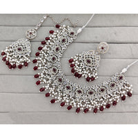 Rajwadi Collection Traditional Crystal Stone And Pearl Necklace Set