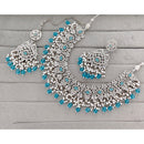 Rajwadi Collection Traditional Crystal Stone And Pearl Necklace Set