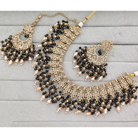 Rajwadi Collection Traditional Crystal Stone And Pearl Necklace Set