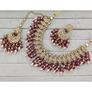 Rajwadi Collection Traditional Crystal Stone And Pearl Necklace Set