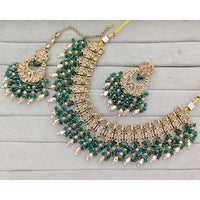 Rajwadi Collection Traditional Crystal Stone And Pearl Necklace Set