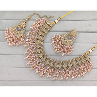 Rajwadi Collection Traditional Crystal Stone And Pearl Necklace Set