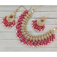 Rajwadi Collection Traditional Crystal Stone And Pearl Necklace Set