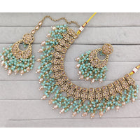 Rajwadi Collection Traditional Crystal Stone And Pearl Necklace Set